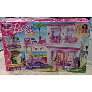 Mega Bloks Barbie Beach House 80226 Build n Style 129 Pcs Beach Fun Barbie&Nikki